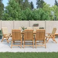 Sedie da Giardino Reclinabili con Cuscini 8 pz in Legno di Teakcod mxl 77075