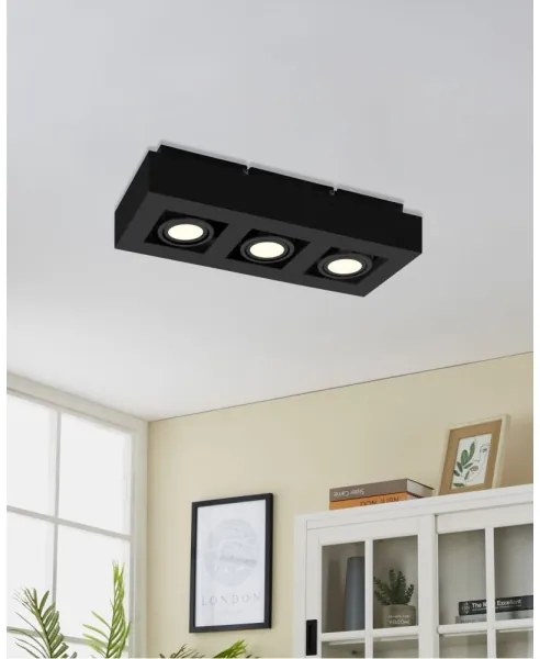 Eglo 31064 - Faretto LED MENDOZA 3xLED/4,7W/230V 3000K nero