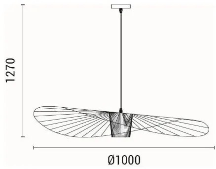 Lampadario a sospensione con filo OGGI 1xE27/40W/230V nero