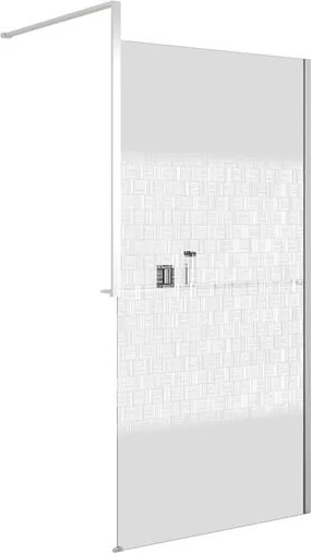 Box doccia walk-in Elidesign, vetro serigrafato 8 mm, L max 160 cm x H 200 cm, profilo cromo
