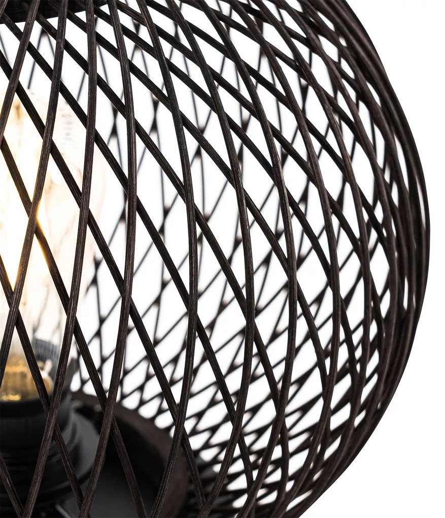 Lampada da tavolo da esterno rustica in rattan nero - Calamus