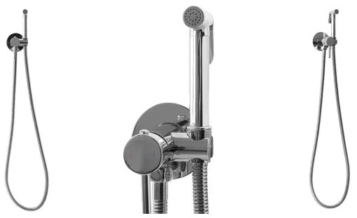 REA-B4106-Bidet. miscelatore per bidet con doccetta per installazione a incasso LUNGO, cromo lucido