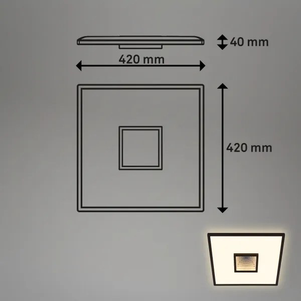 Briloner 3848015 - Plafoniera LED TORO LED/18W/230V 42x42 cm nera