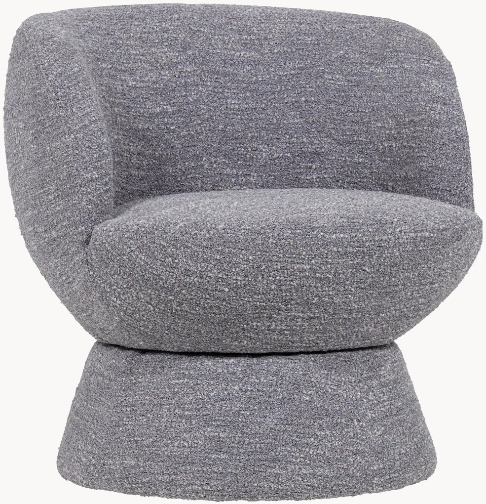 Poltrona lounge girevole imbottita in bouclé Shuffle