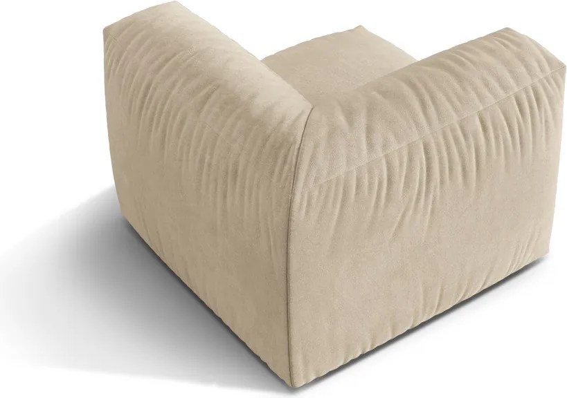 Parte divano componibile beige (con composizione variabile) con rivestimento in velluto Martina – Micadoni