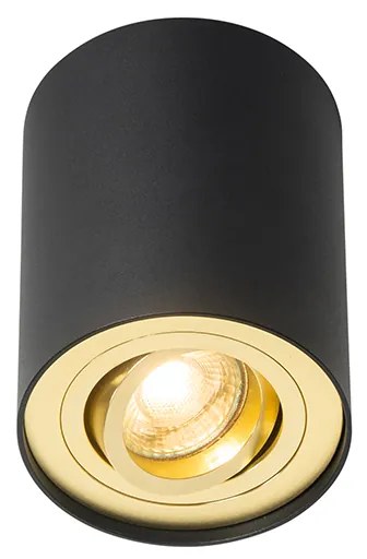 Faretto da soffitto nero con oro orientabile e inclinabile - Rondoo up