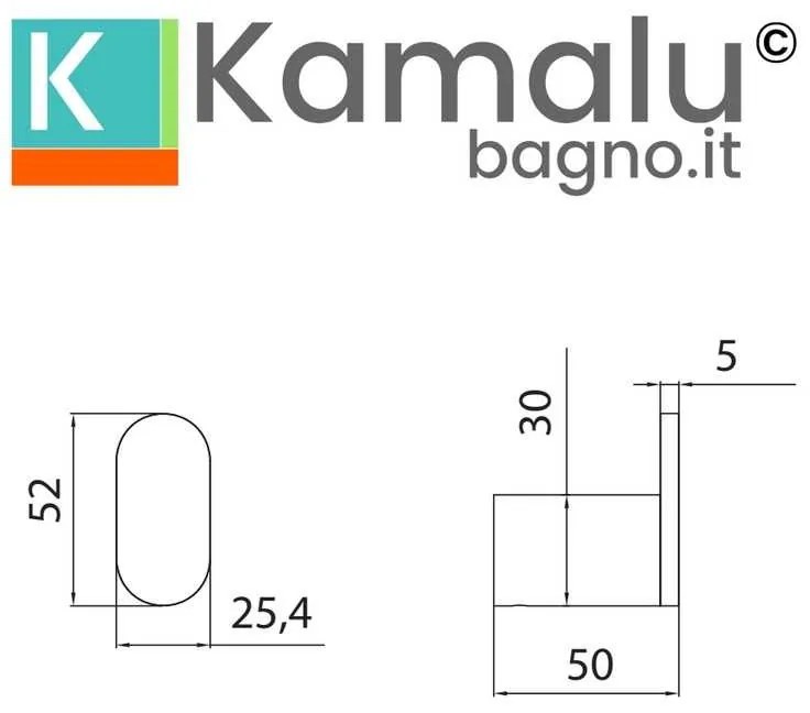 Kamalu - appendino bagno doppio a parete in acciaio inox finitura gun metal | art-gm