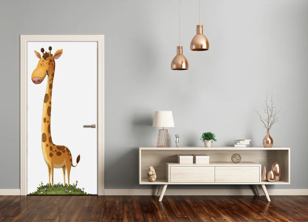 Adesivo per porta Giraffa 95x205 cm