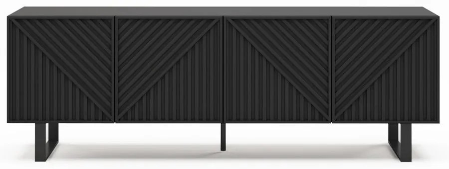 Tavolo TV nero 161x55x35 cm Peta - Marckeric