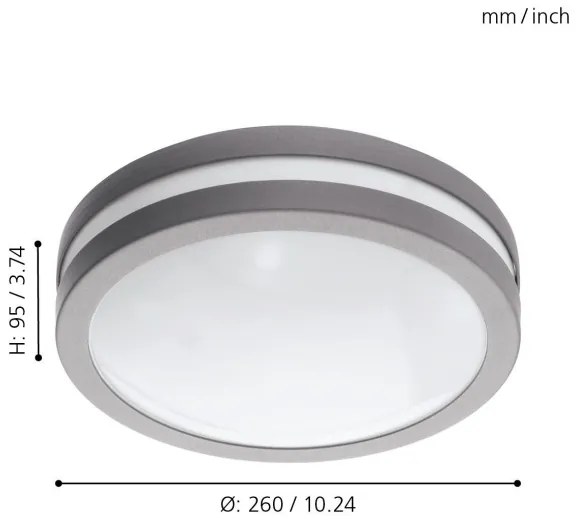 Eglo 33572 - Lampada LED dimmerabile per bagno LOCANA-C 14W/230V IP44 argento