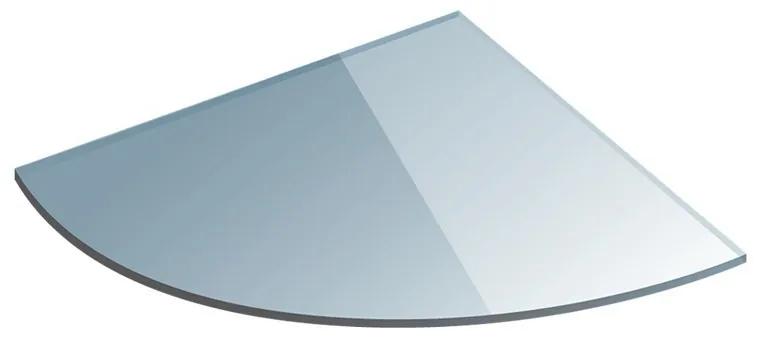 Kamalu - ricambio vetro per mensola bagno 25cm semicircolare trasparente vitro-rt