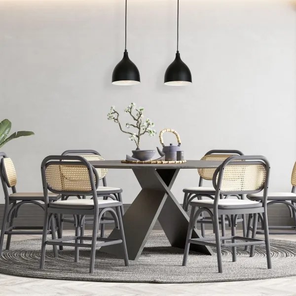 Lampadario a sospensione con filo NOAK 2xE27/15W/230V nero