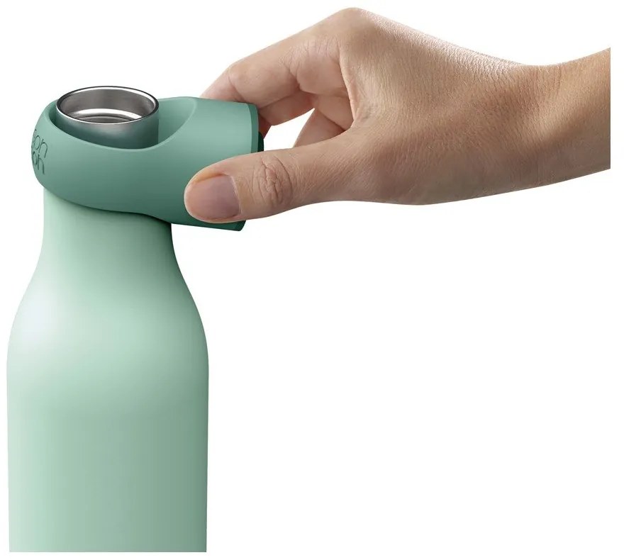 Bottiglia da viaggio in acciaio inox color menta 500 ml Loop - Joseph Joseph