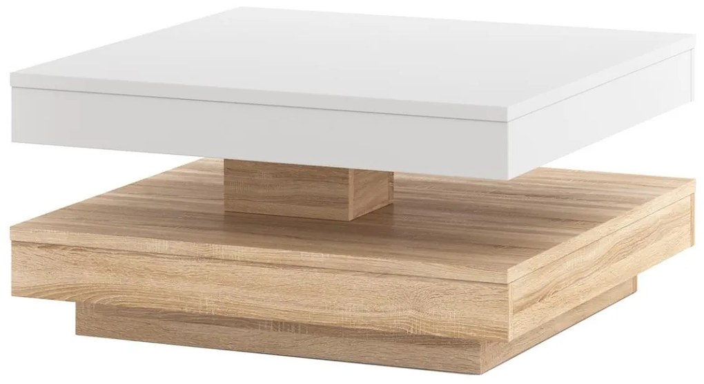 Tavolino da salotto TIMO bianco/rovere sonoma