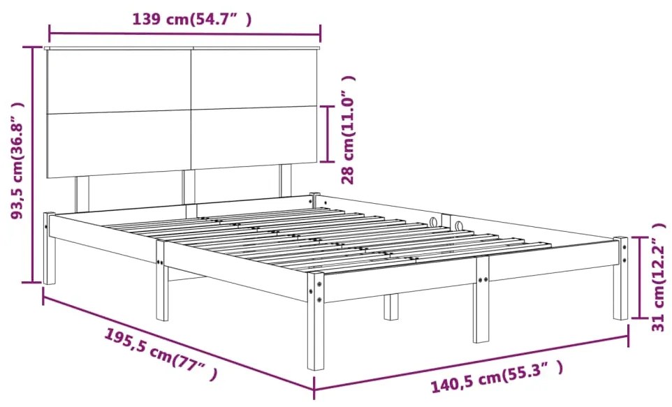 Giroletto in Legno Massello 135x190 cm Double