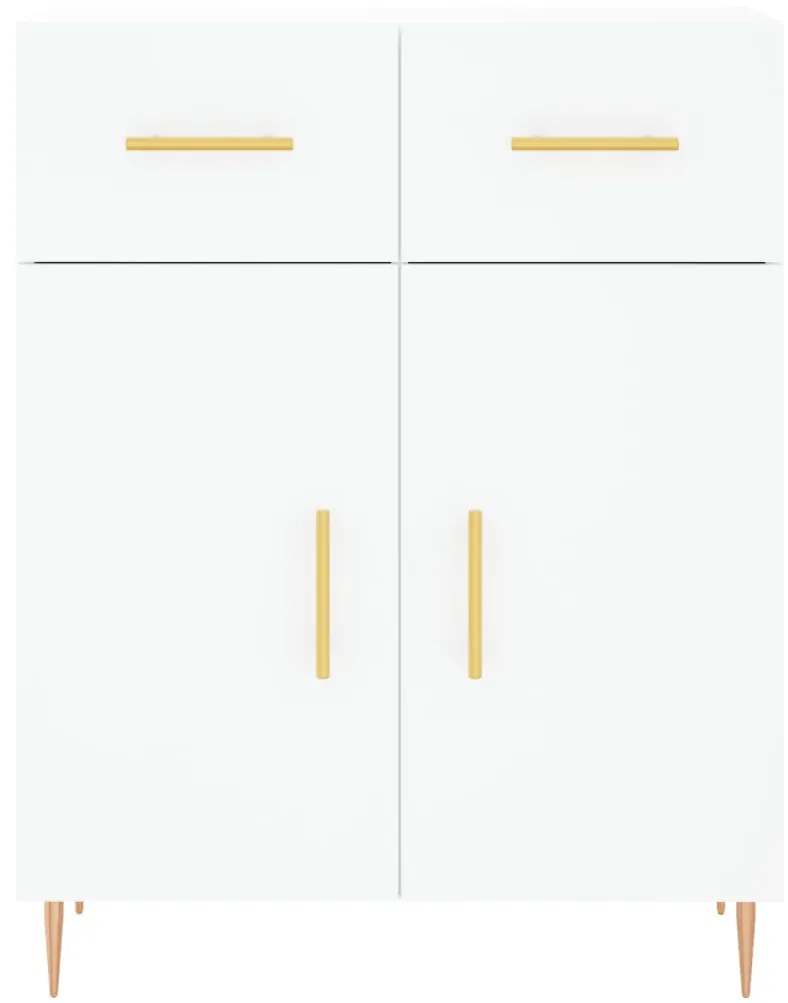 Credenza Bianca 69,5x34x180 cm in Legno Multistrato