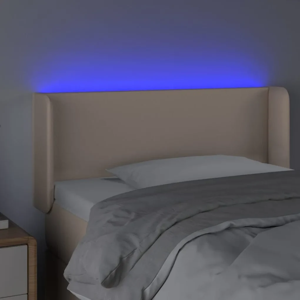 Testiera cappuccino a led 103x16x78/88 cm in similpelle