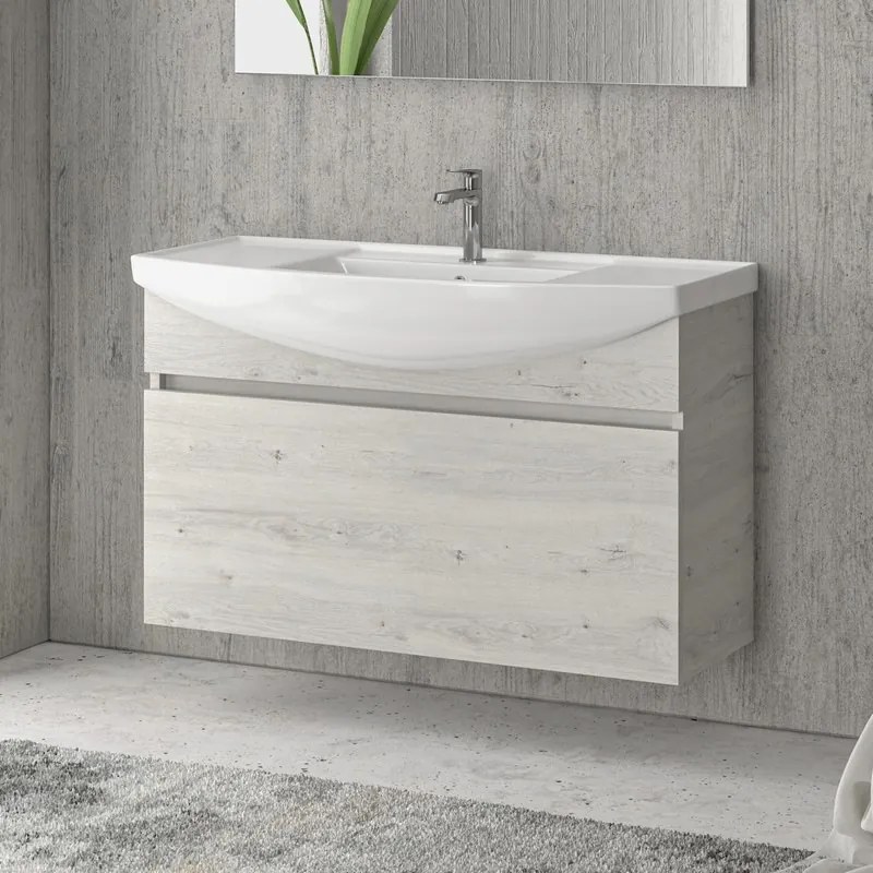 Mobile bagno 100cm sospeso con cassetto scorrevole BN-100B - KAMALU