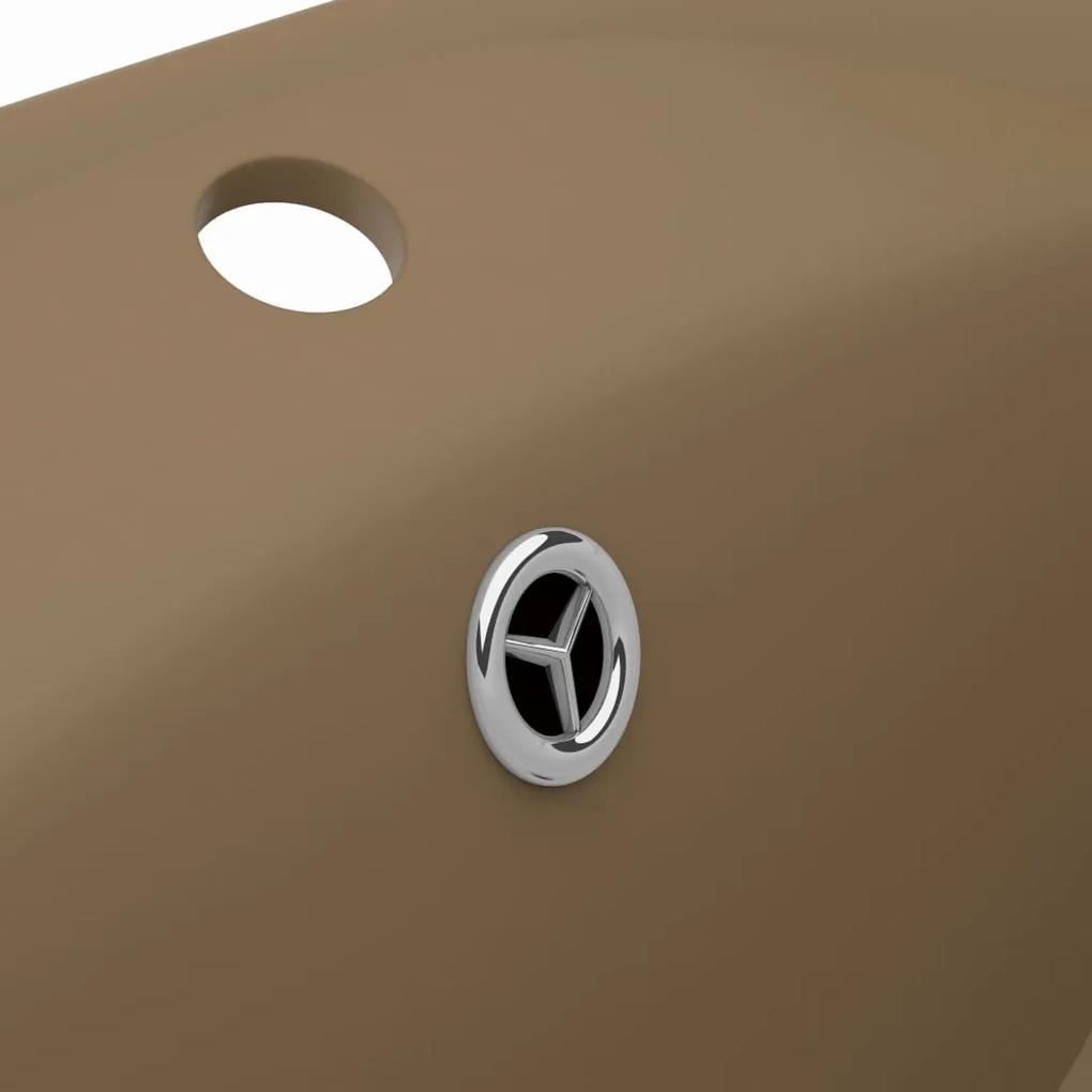 Lavandino con Troppopieno Ovale Crema Opaco 58,5x39cm Ceramica