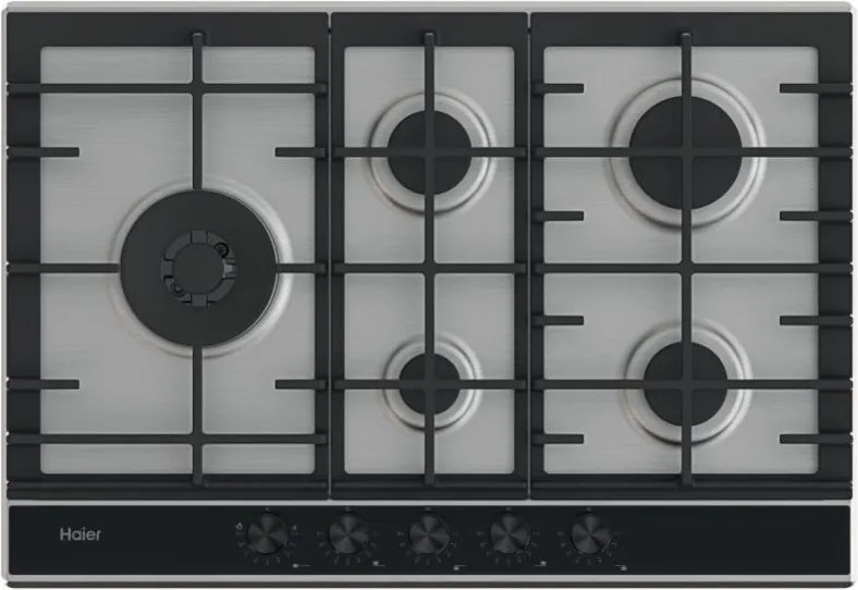 Haier I-Move Series 6 HAHG7WL5XH Piano Cottura Acciaio Inox da Incasso 74.5cm a Gas 5 Fornelli