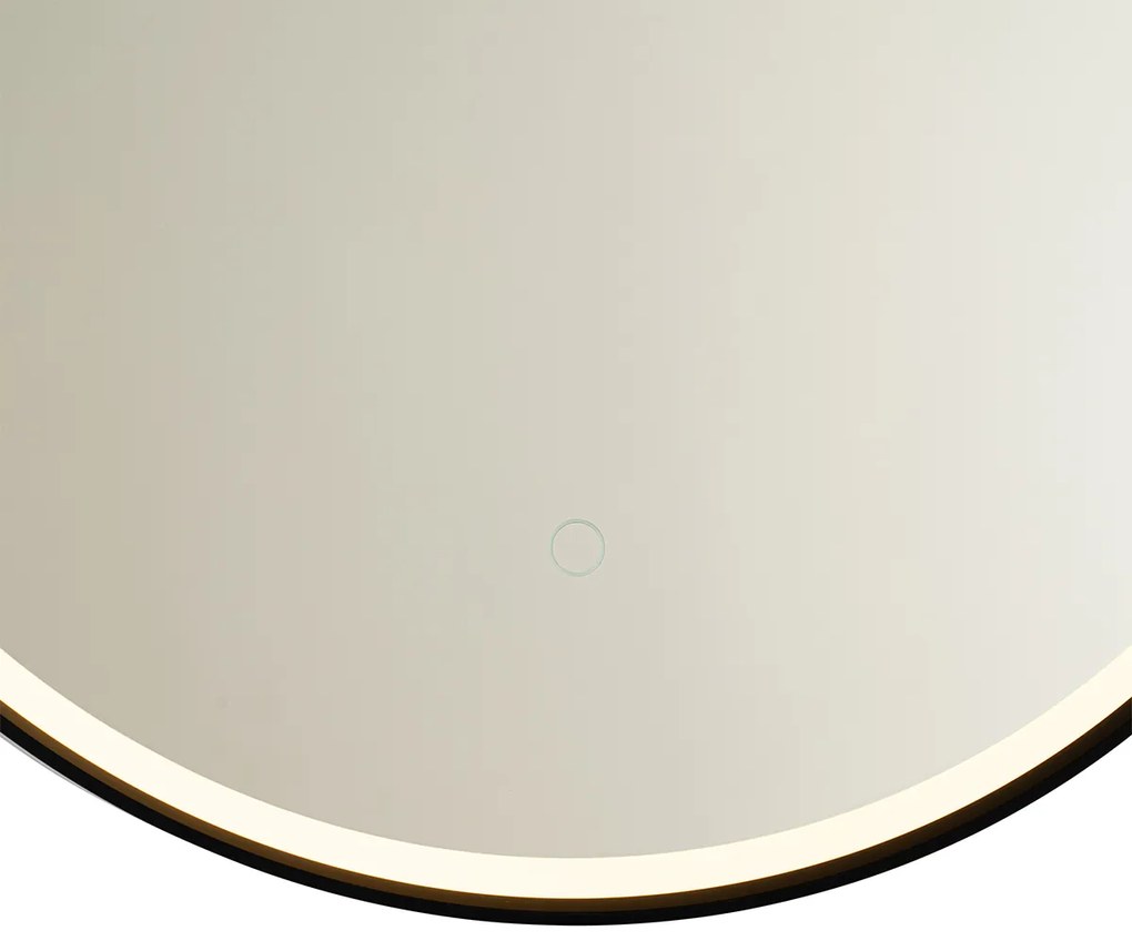 Specchio da bagno moderno nero con LED e dimmer touch - Pien