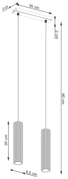Sollux SL.1631 - Lampadario a sospensione con filo KARBON 2xGU10/10W/230V rosso