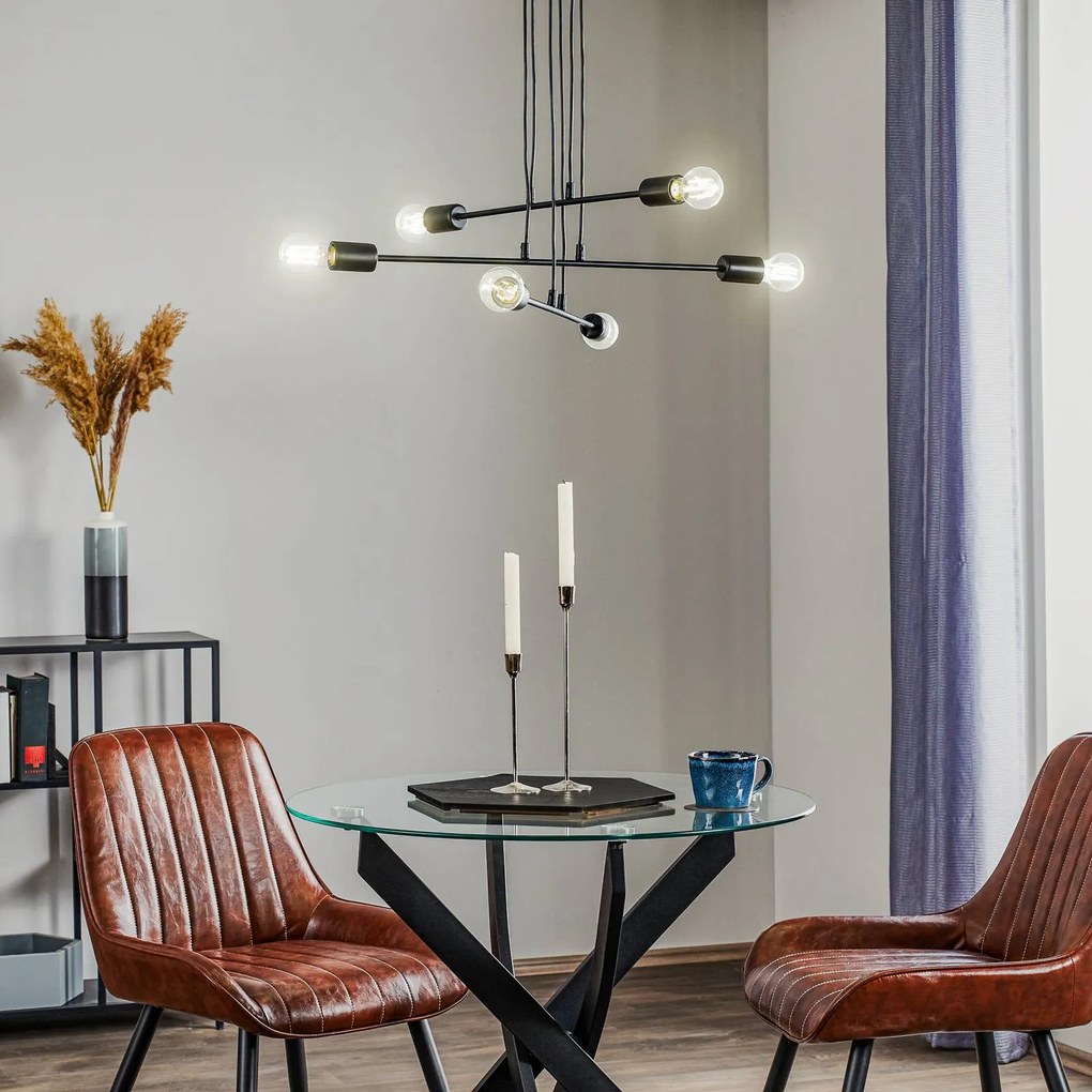 EMIBIG LIGHTING Lampada a sospensione Multipo 6, 6 luci, nero