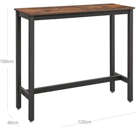 Tavolo da bar BARTIS marrone/nero