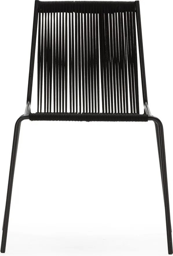 Sedie da pranzo in set nere in metallo impilabili 2 pz Emily – Marckeric