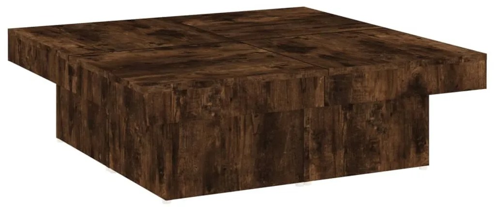 Tavolino da salotto rovere fumo 90x90x28 cm legno multistrato