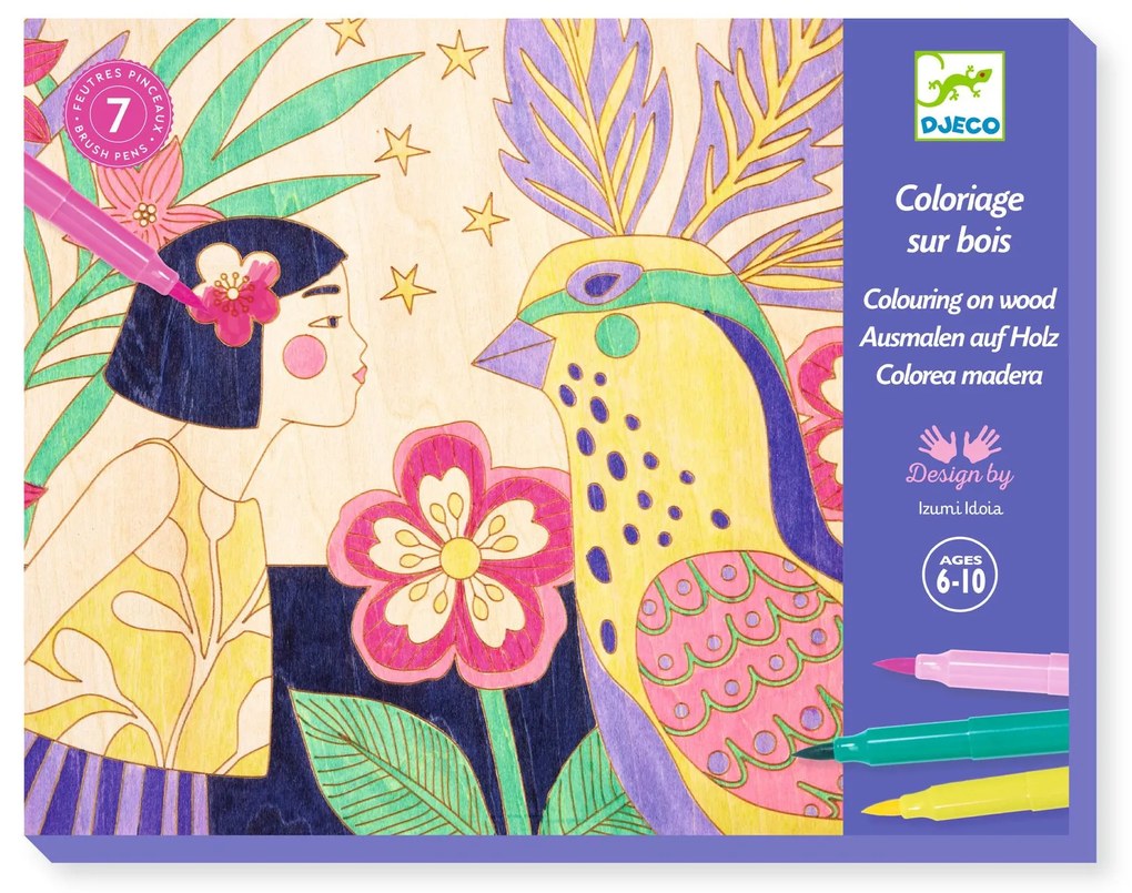 Gioco d'arte - disegno su legno - Ragazze dolci