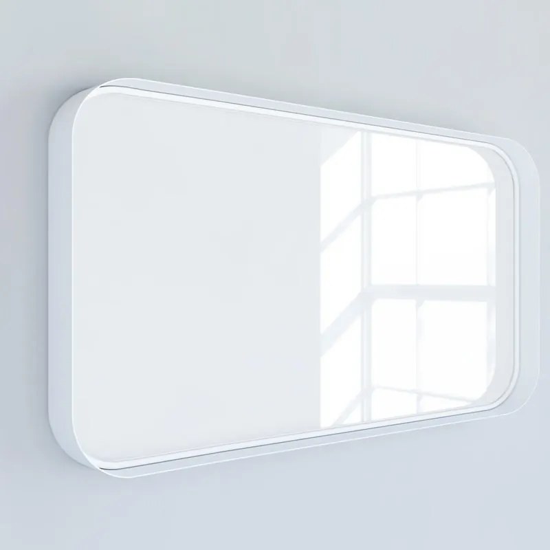 Specchio Kende rettangolare in alluminio bianco 120 x 75 cm