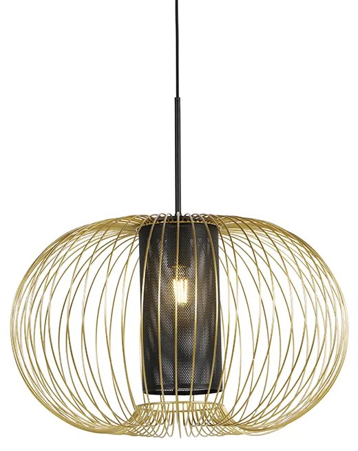 Lampada a sospensione di design oro con nero 60 cm - Marnie