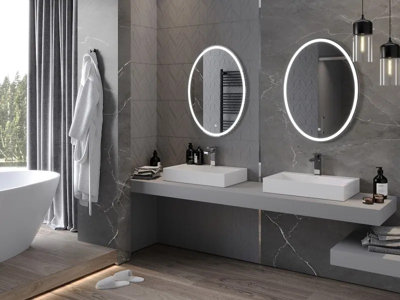 Mexen Elz specchio da bagno retroilluminato 60 x 80 cm, LED 6000K, antinebbia - 9802-060-080-611-00