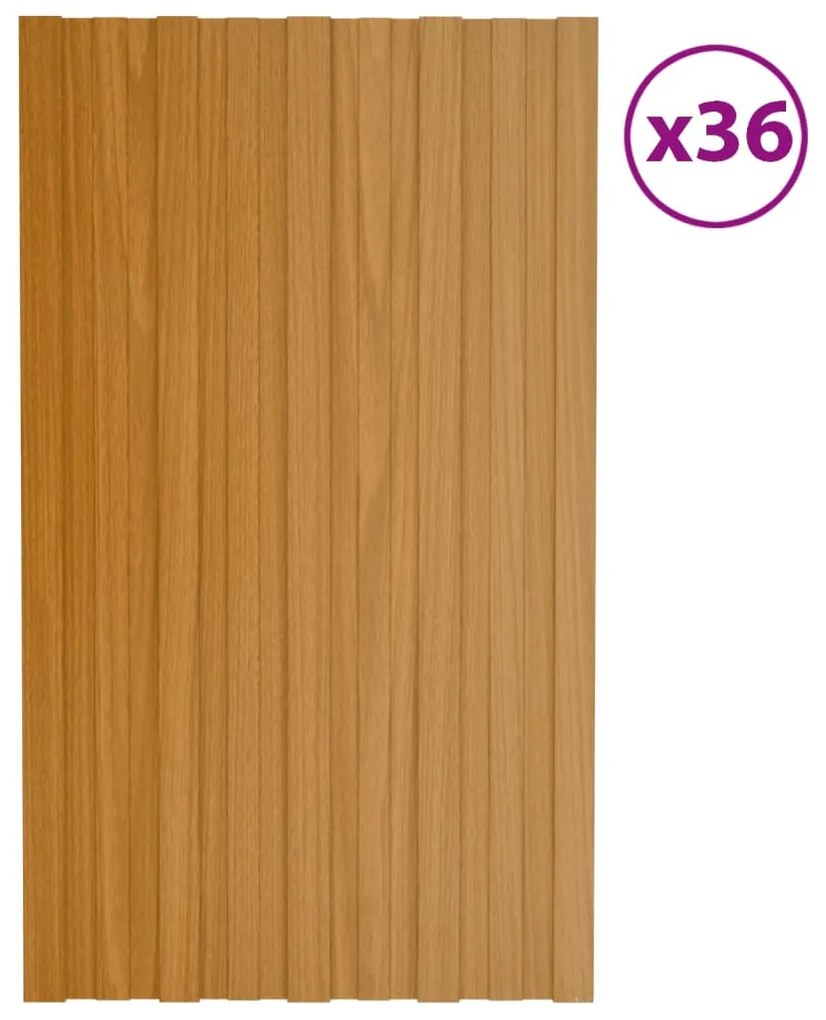 Pannelli Da Tetto 36 Pz İn Acciaio Zincato Naturale 80x45 Cm /