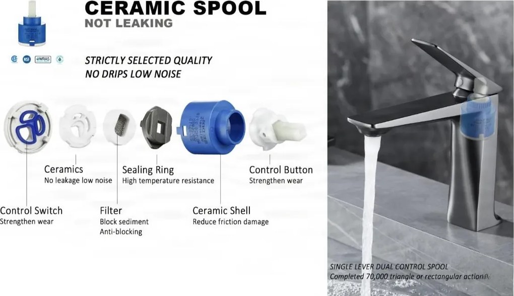Miscelatore per lavabo ELITE EDITION BS1910 da piano in ottone, in più finiture tra cui cromo e nero opaco — Nero opaco — 28 cm