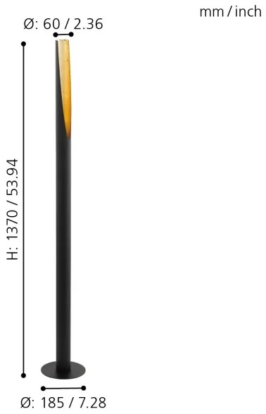 Eglo 97584 - Lampada LED da terra BARBOTTO 1xGU10/4,5W/230V nero