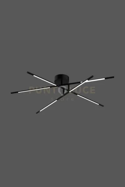 Lampadario a soffitto 6 luci tabular mx18001070-6ablk nero