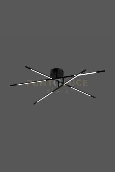 Lampadario da soffitto 6 nero matto led 30w 2400lm 3000k dimmerabil...