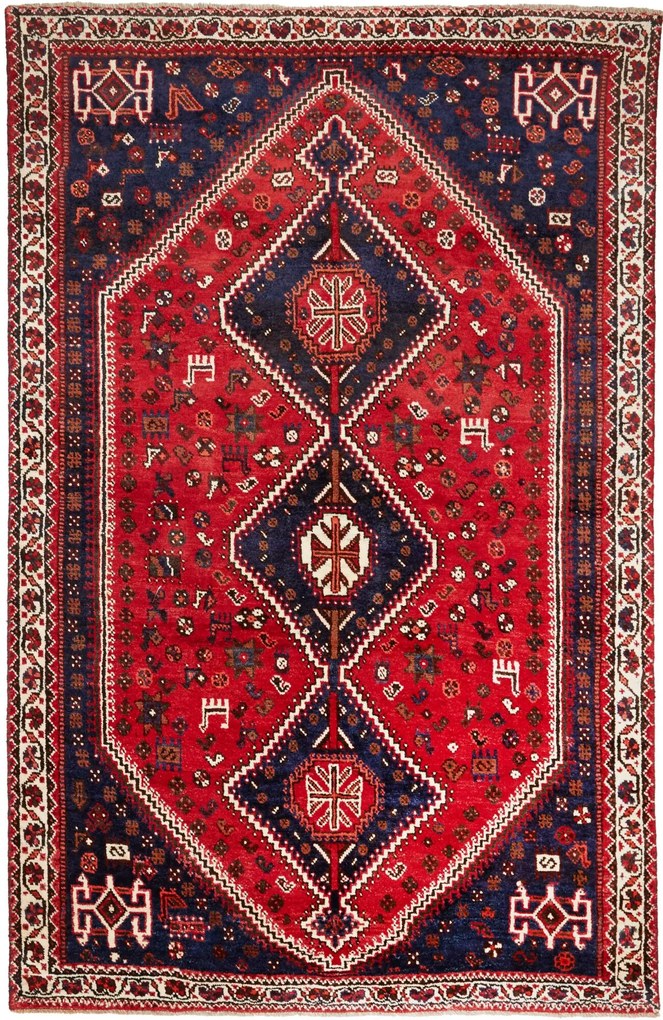 Shiraz Tappeto 250x170 Rosso (Iran) Annodato A Mano