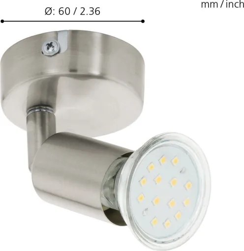 Eglo 92595 - Luce Spot da parete a LED BUZZ-LED 1xGU10/2,8W/230V