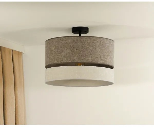 Duolla - Lampadario a plafone DOUBLE 1xE27/15W/230V diametro 40 cm marrone/grigio