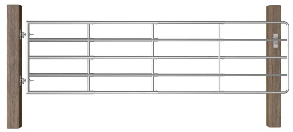 Cancello Da Giardino İn Acciaio 5 Sbarre (115-300)x90cm Argento /