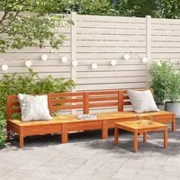 Divani Senza Braccioli Giardino 4pz Marrone Cera Massello Pino 838009