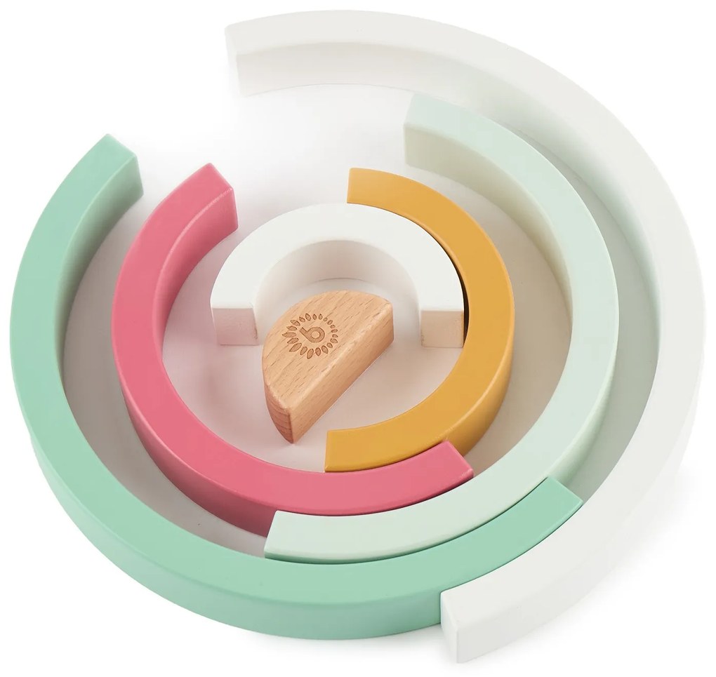 Bieco - Arcobaleno impilabile in legno - berry