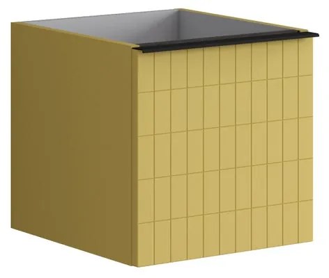 Struttura semi colonna da bagno Pixel2 cassetti laccato opaco giallo sole L 40 x H 40 x P 45.5 cm