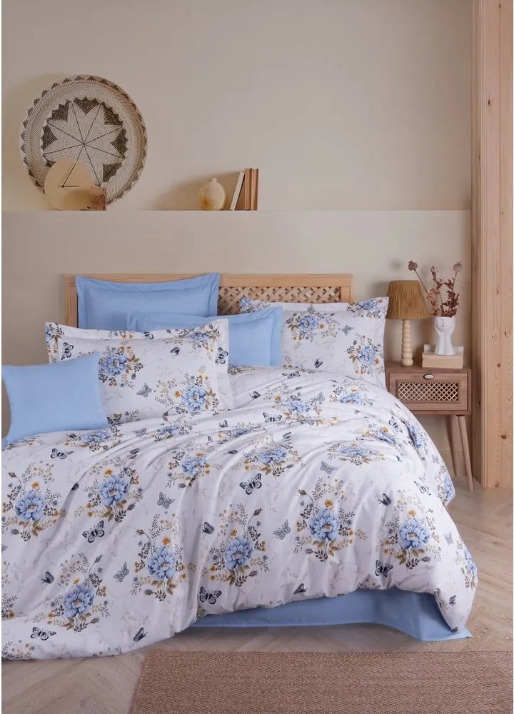 Set copripiumino e federa bianco in cotone renforcé per letto matrimoniale 200x200 cm Aylin – Mijolnir