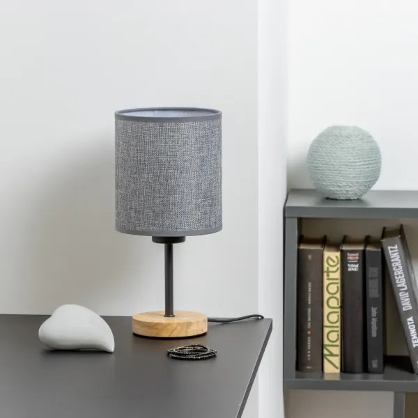 Brilagi - Lampada da tavolo NUBILA WOOD 1xE27/25W/230V quercia/grigio