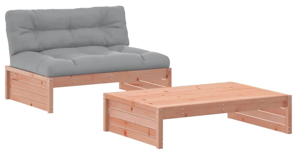 Set Divani Giardino 2 pz con Cuscini Legno Massello di Douglas