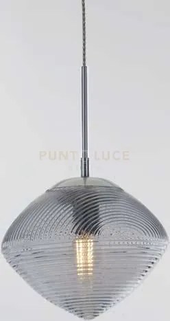 Sospensione greenwich prisma cromo/acquamarina 1xe27 26,3x162,7cm i...